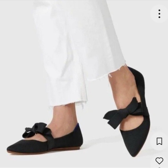 Rothy black bow Mary Jane flats size